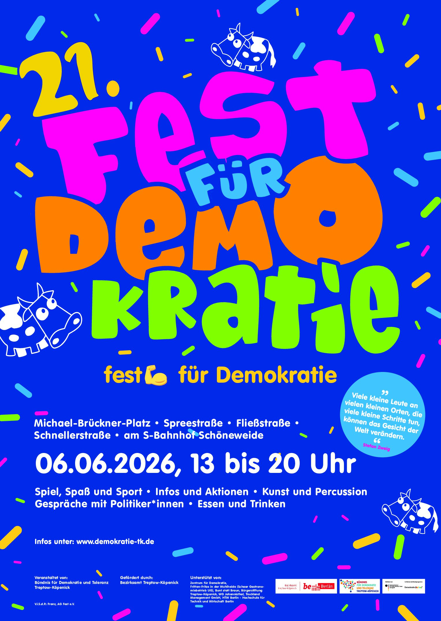 Einladung zum Fest für Demokratie und Toleranz am 06. Juni 2026